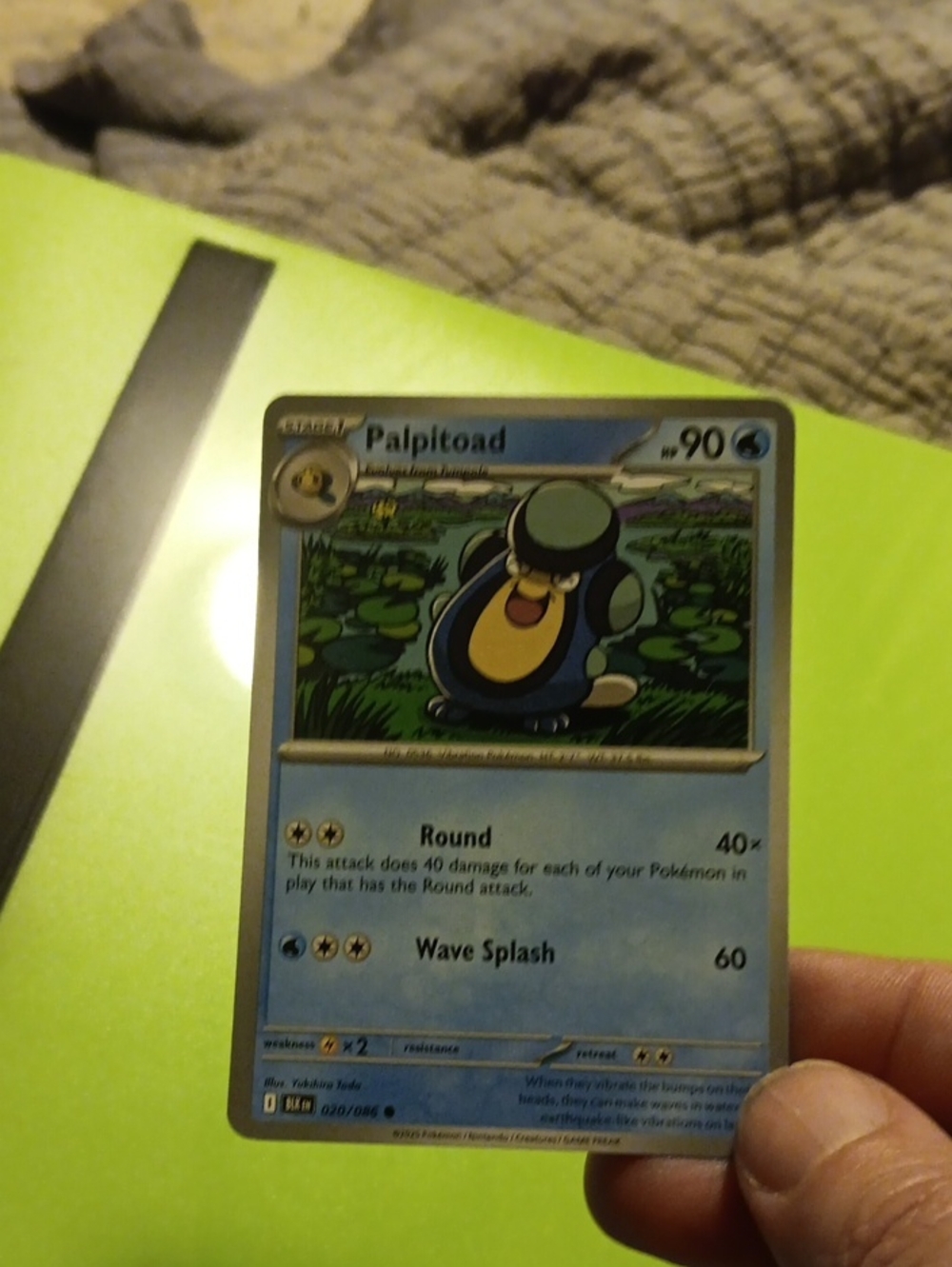 Pokemon Palpitoad Trading Card - Blue and Green Artwork